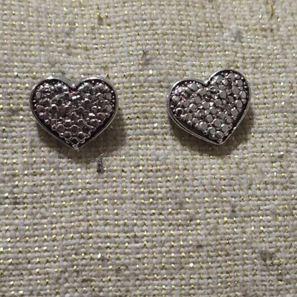 Brighton Sterling Silver 925 Pebbled Heart Stud Earrings